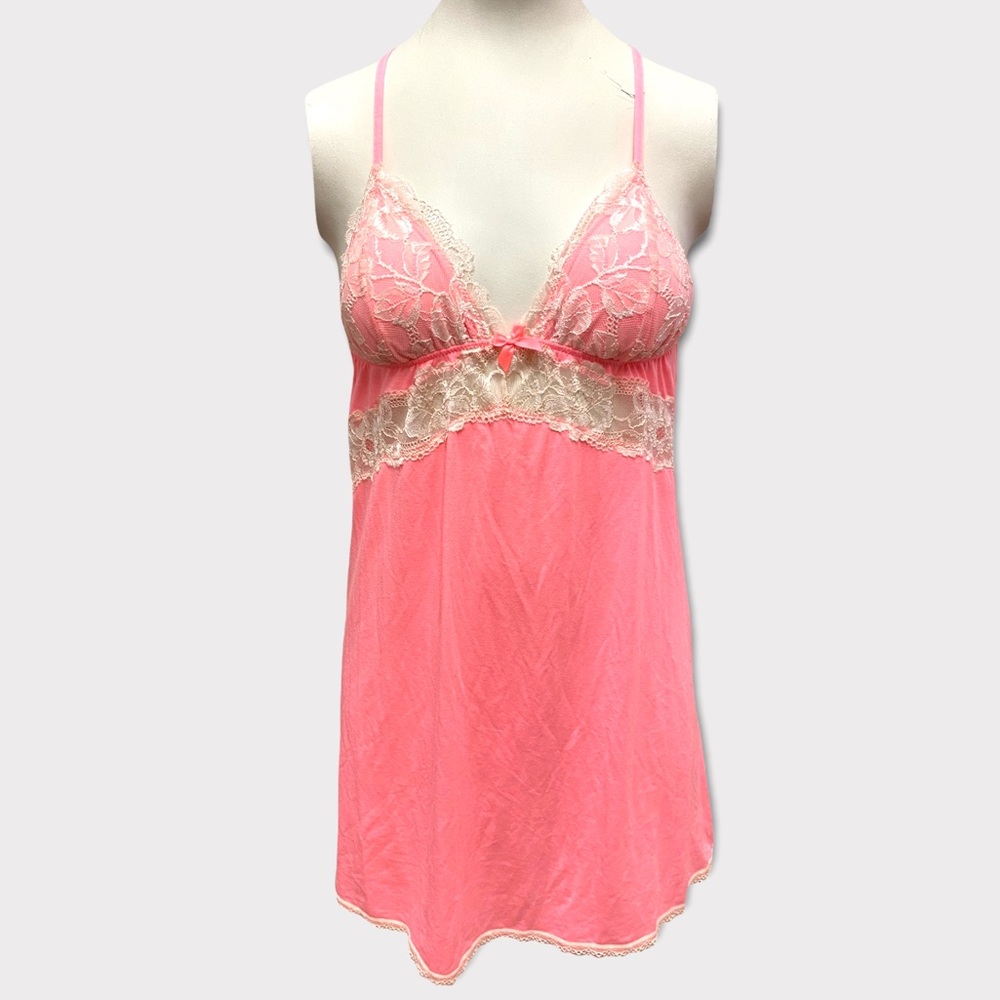 Victoria’s Secret NWT Hot Pink Soft Lace Teddy Sleep Dress | Small